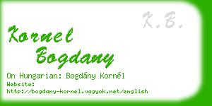 kornel bogdany business card