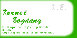 kornel bogdany business card